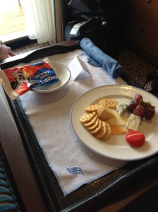 All Hands on Deck cheese plate and Mickey ice cream bar from room service
